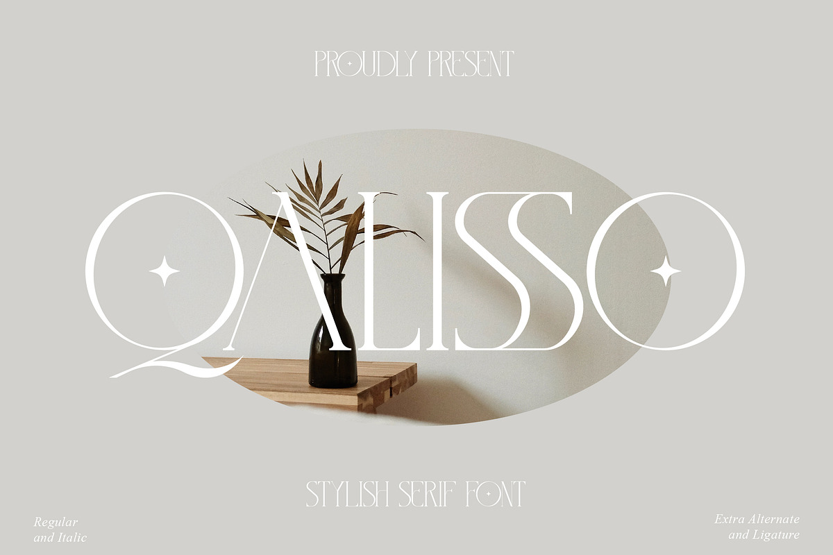 Qalisso Modern Serif Font, a Serif Font by Storytype Studio (Photo 1 of 15)