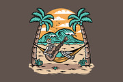 Skull playing guitar on the beach, a Person Illustration by gunaonedesign (Thumbnail 1 of 5)