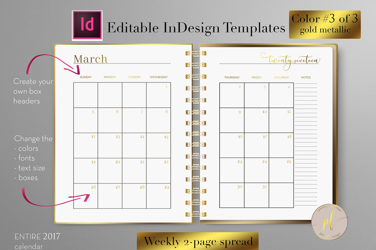 Monthly Planner | InDesign Template, a Stationery Template by Planner Templates (Photo 11 of 17)