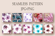 Flowers fluid art set 3., a Pattern Graphic by Digital illustration shop (Thumbnail 2 of 4)