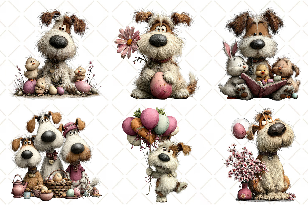 Whimsical Easter Dog Clipart, an Illustration by Black Bird Studio (Photo 3 of 6)