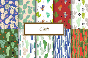 Cacti Seamless Patterns