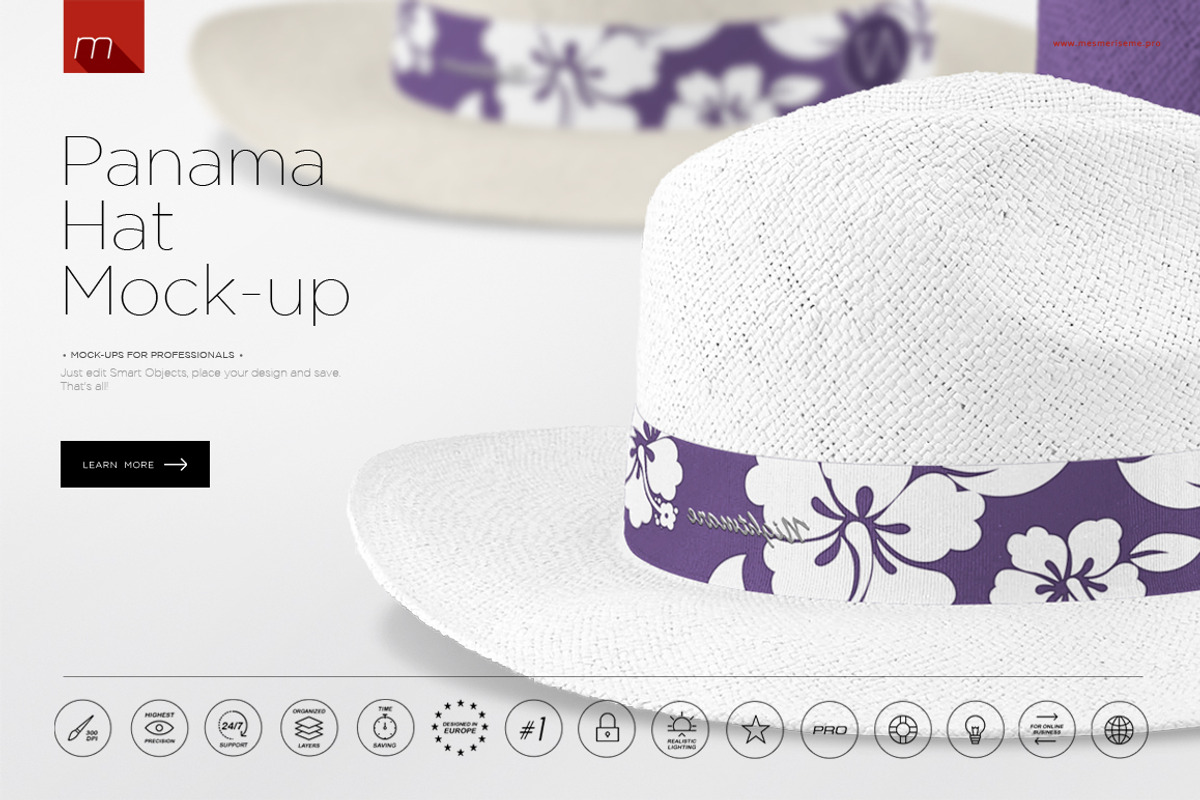 Panama Hat Mock-up, a Hat Mockup by Mocca Mockups Store (Photo 1 of 5)