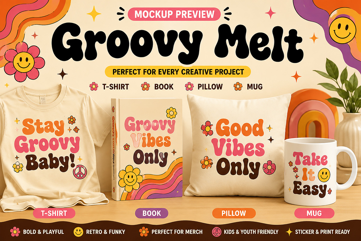 Groovy Melt, a Slab Serif Font by Wow Magic (Photo 3 of 6)