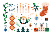 Christmas & New Year decorations set, a Seasonal Illustration by Good Studio (Thumbnail 2 of 8)