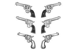 Collarbone Tattoo Revolvers Set