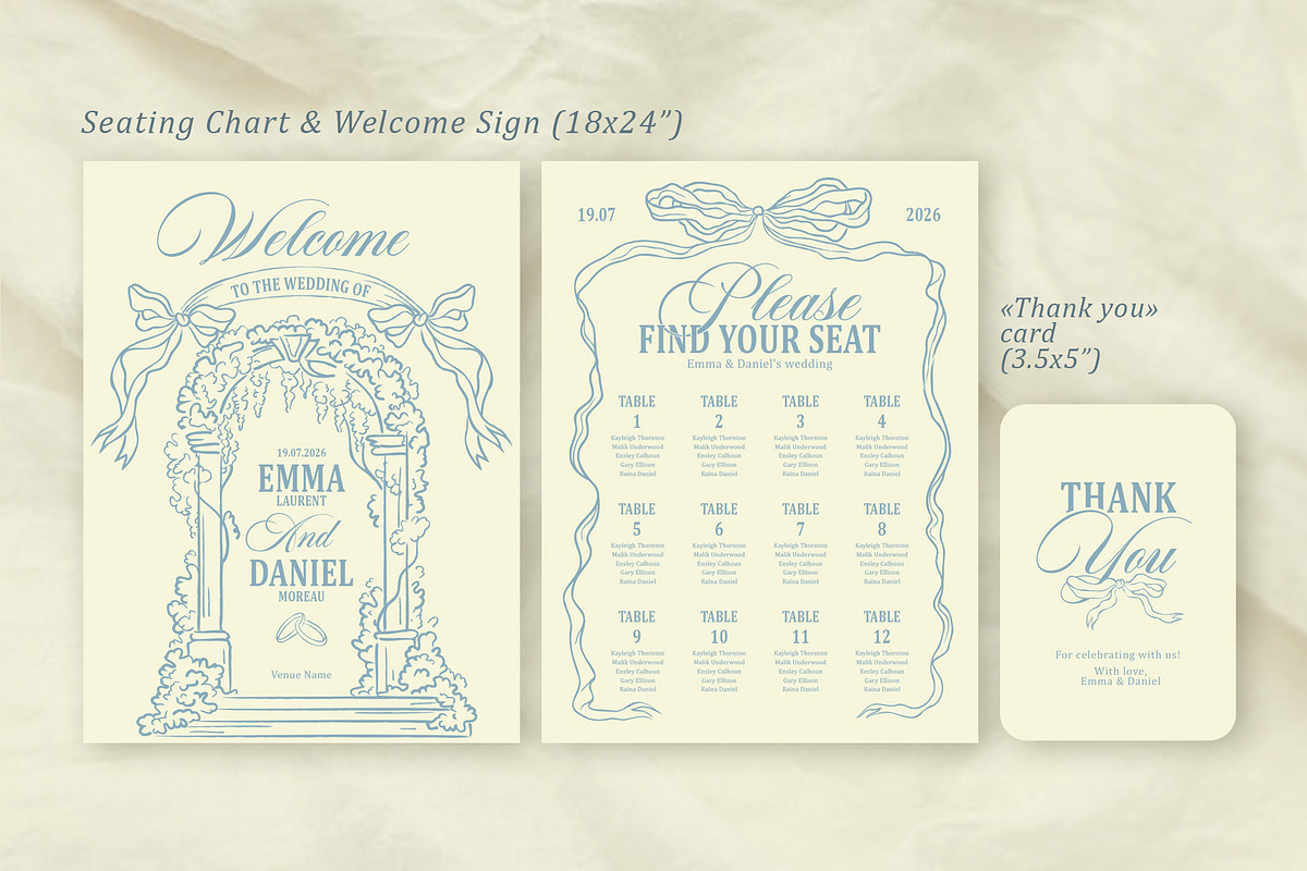 Blue dream wedding templates, a Stationery Template by Garden in frame (Photo 5 of 9)