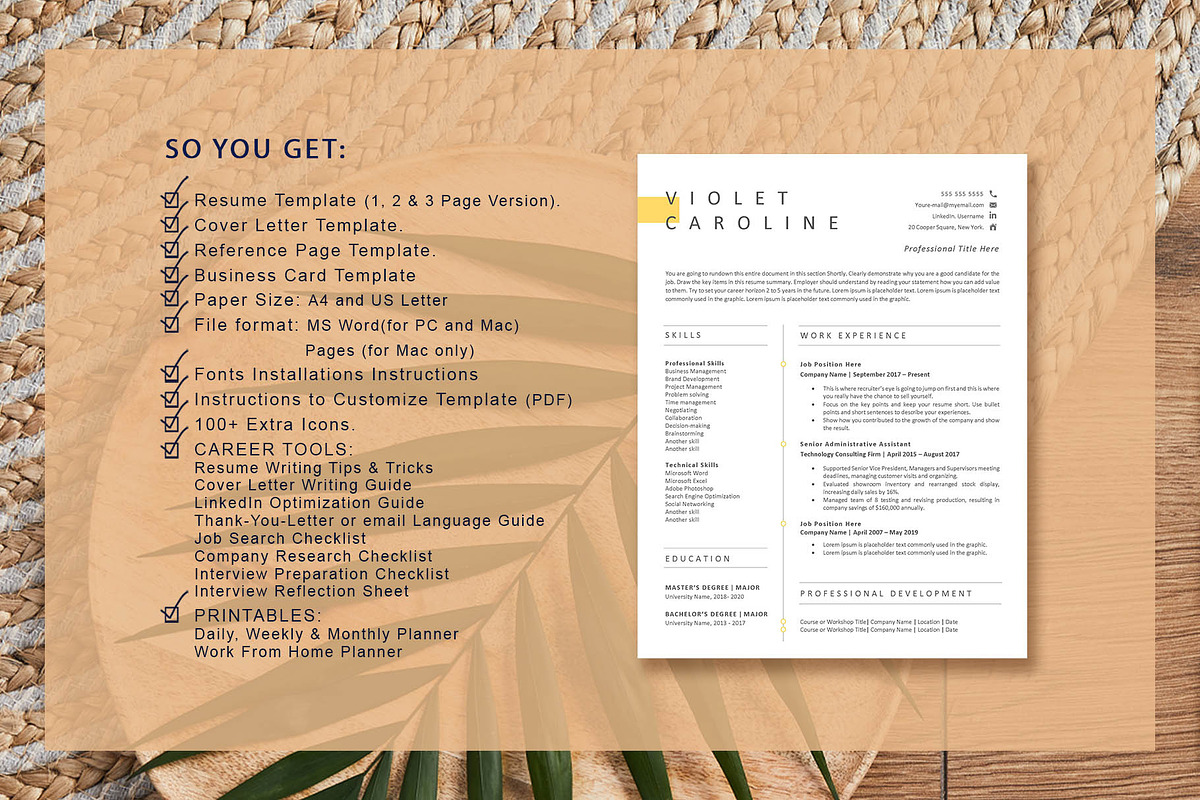 Professional Resume Template Word, a Resume Template by VictoriousVita (Photo 7 of 8)