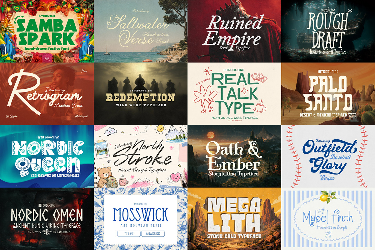 Outdoors Font Bundle - 60 Fonts!, a Serif Font by HipFonts (Photo 9 of 13)