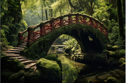 Verdant Oriental forest bridge, a Nature Photo by Ylivdesign