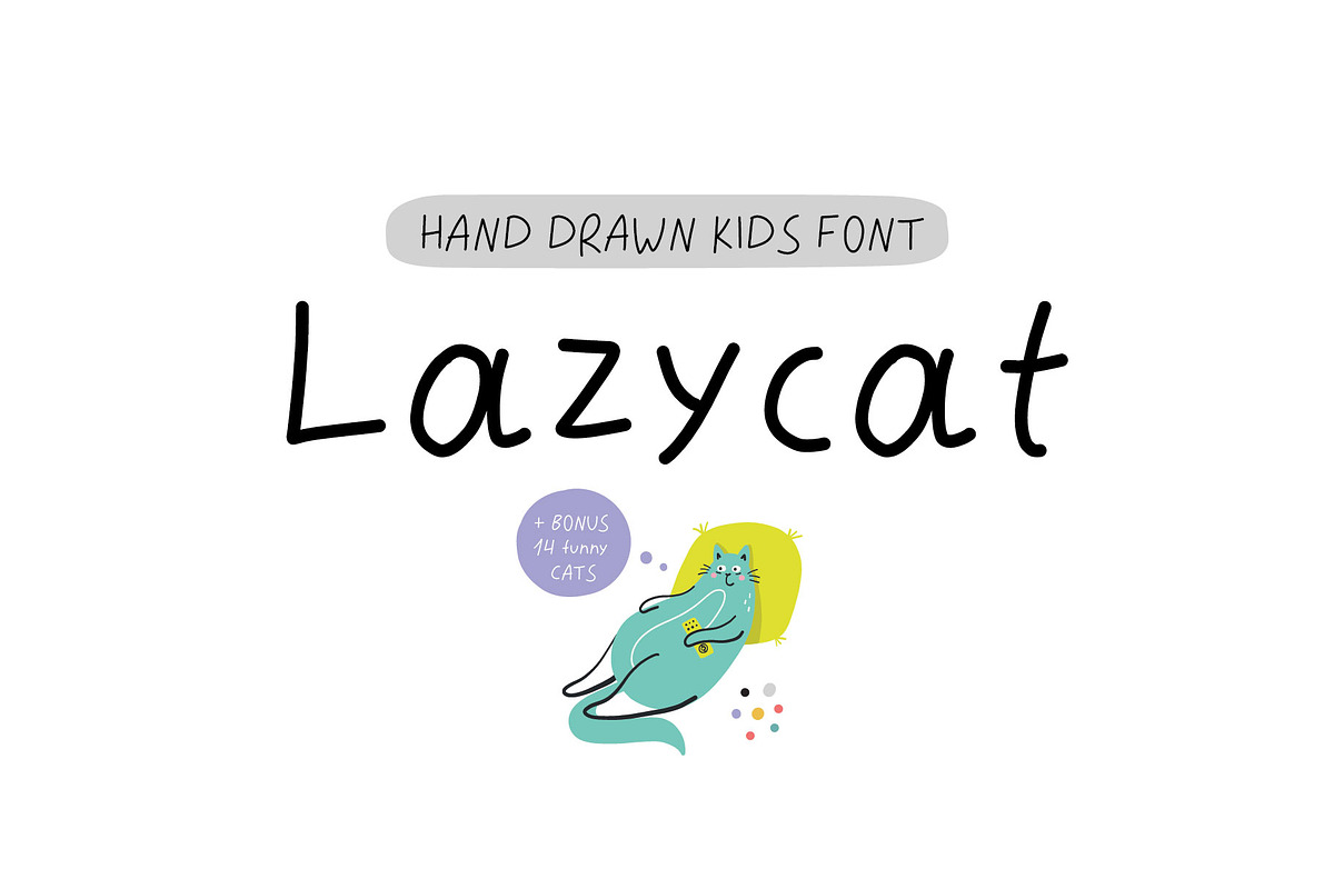 Lazycat Kids font, a Script Font by JuliyArt (Photo 1 of 9)