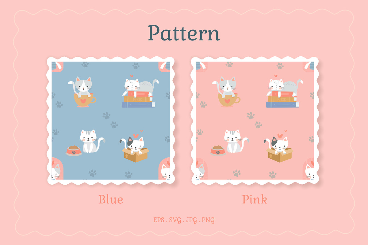 Cats illustration pack & patterns, a Graphic by Nina Bered Illustration (Photo 4 of 6)