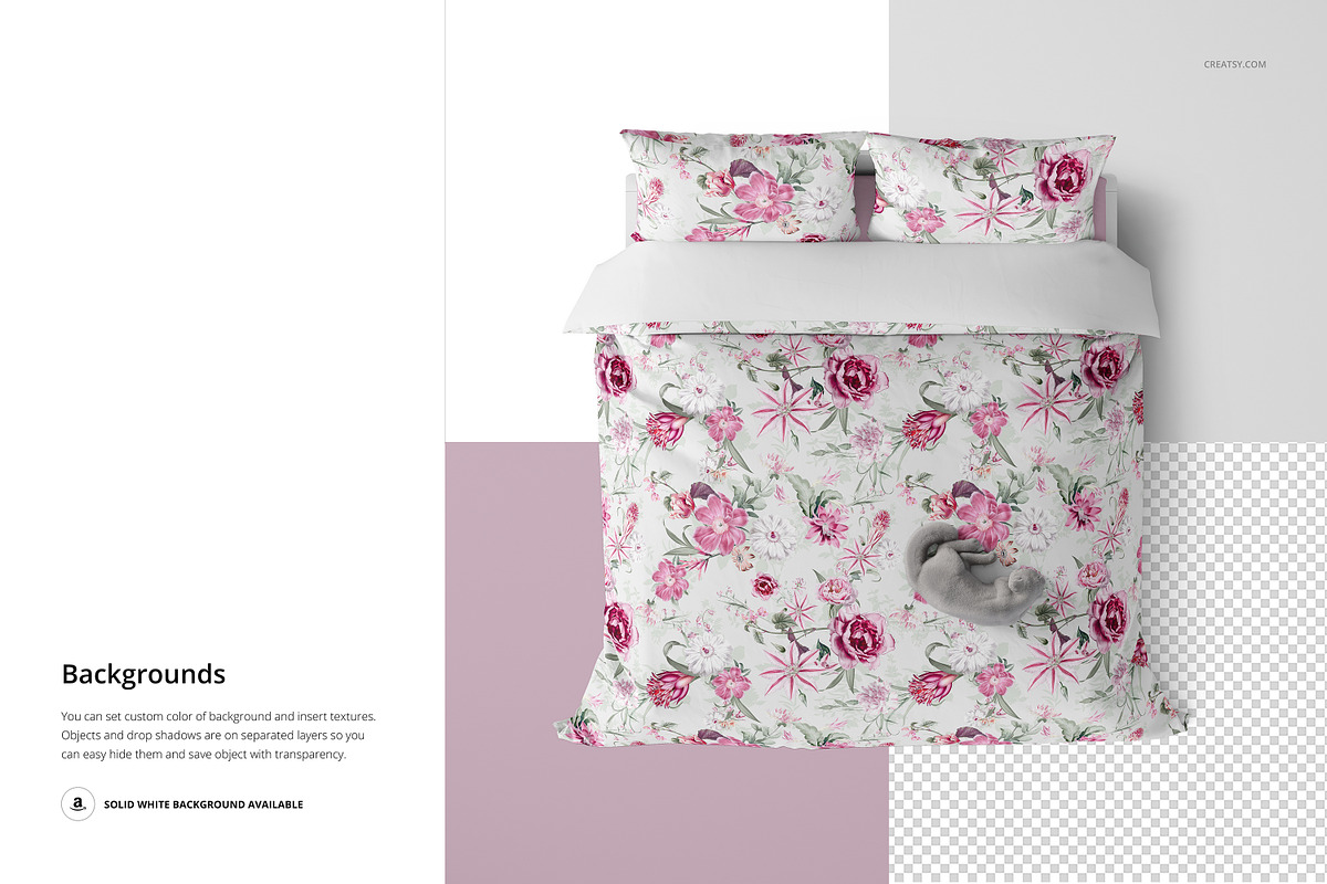 Bedding Mockup Set - Duvet & Pillows, a Household Mockup by creatsy2 (Photo 7 of 9)