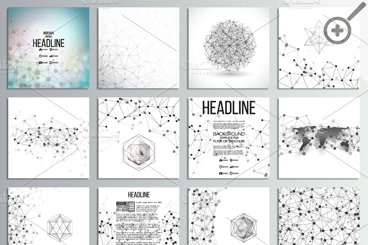 Set of 12 creative cards, a Technology Illustration by VectorShop
