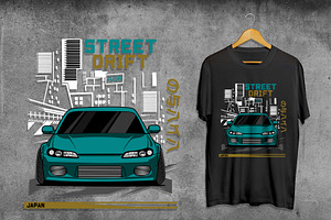t-shirt design japan car lovers