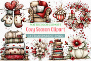 Watercolor Cozy Season Clipart Png, an Illustration by Craft Nest (Thumbnail 1 of 10)