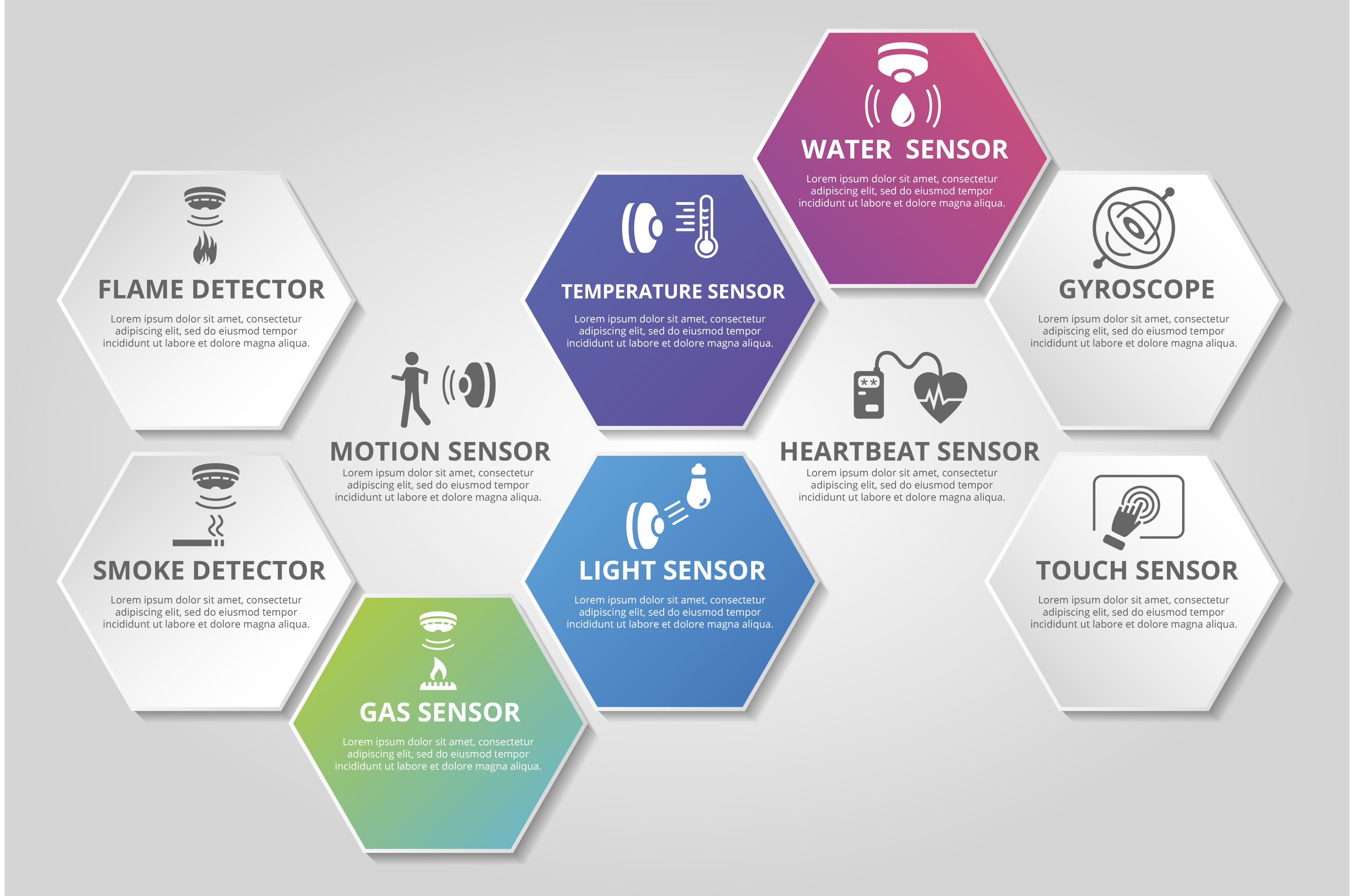 Infographic Sensor template. Icons, a Technology Illustration by ...