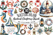 Nautical Christmas Clipart, an Illustration by Designking (Thumbnail 1 of 5)