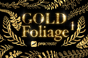 Procreate Brushes Gold Foliage Vol 1, a Brush Add-On by Fashion Workshop Bkk (Thumbnail 1 of 11)