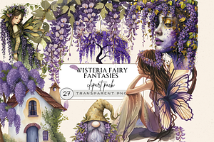 WISTERIA MAGIC FLOWER FAIRY CLIPART