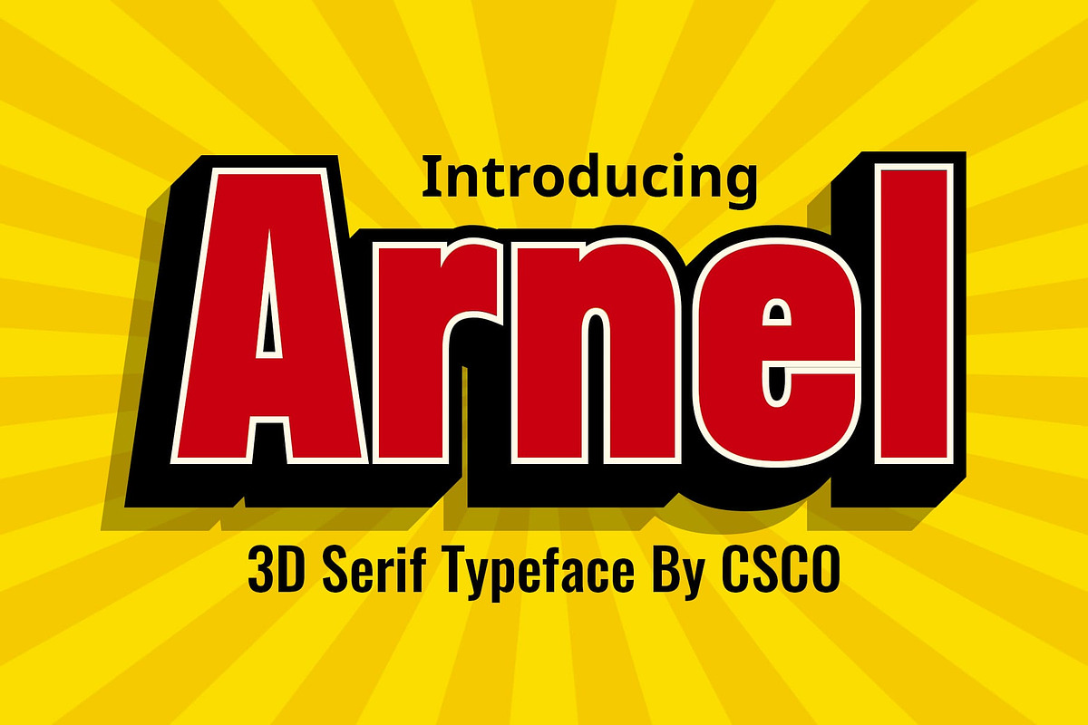 Arnel 3D, a Sans Serif Font by Craft Supply Co. (Photo 1 of 8)