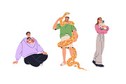 Happy people with different pets set, a Person Illustration by Good Studio (Thumbnail 2 of 7)