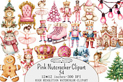 Watercolor Pink Nutcracker Clipart, a Seasonal Illustration by Design Market (Thumbnail 1 of 5)