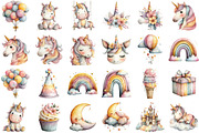 Watercolor Unicorn World Clipart Bun, an Illustration by Sublimation Artist (Thumbnail 2 of 7)