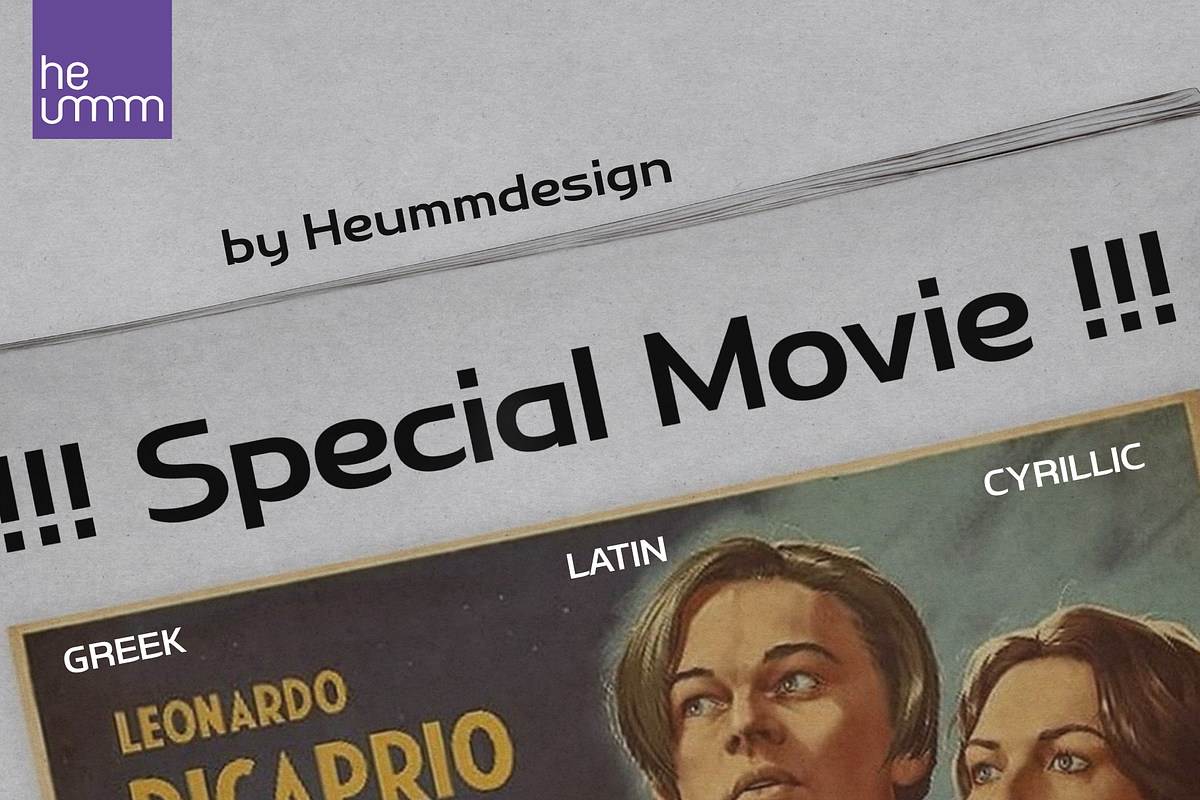 HU Specialmovie / 20% OFF, a Sans Serif Font by heummdesign (Photo 1 of 6)