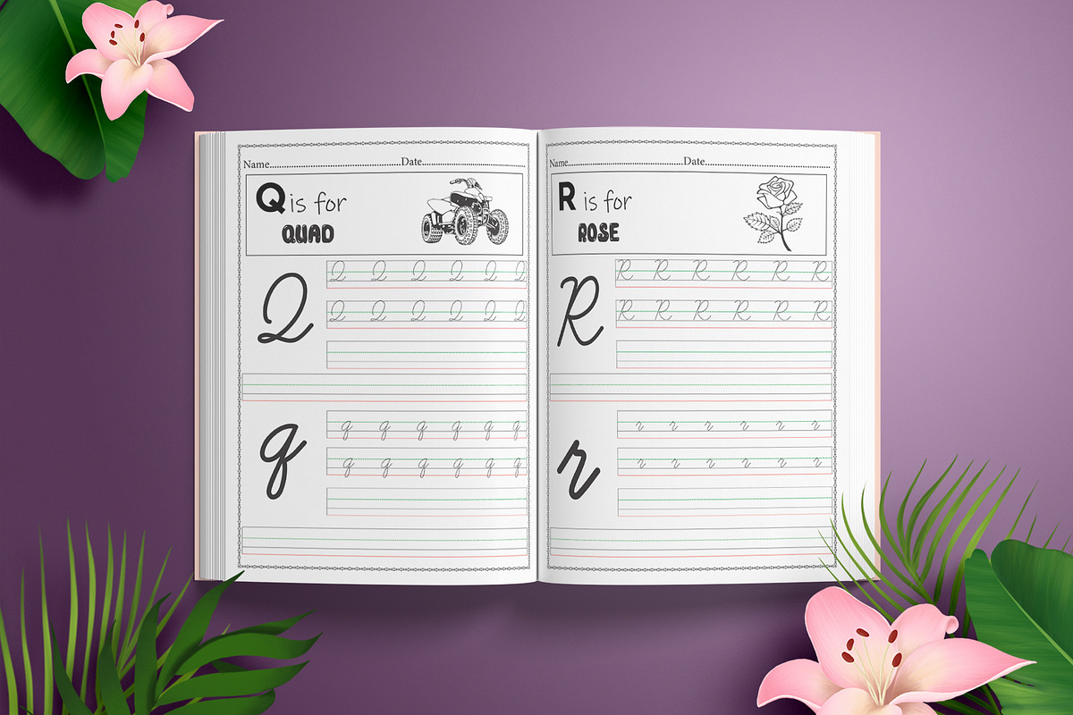 Cursive handwriting workbook | Creative Market