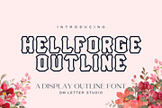 Hell Forge Outline, a Sans Serif Font by Dm Studio (Thumbnail 1 of 10)