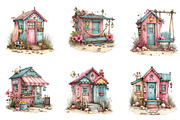 Whimsical Summer Beach Hut Clipart, an Illustration by CreationArt (Thumbnail 2 of 7)