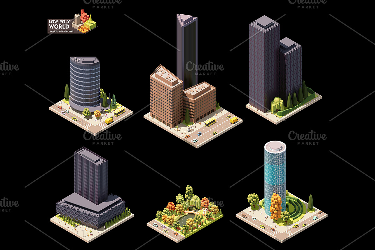 Vector isometric world map elements, an Object Illustration by tele52 (Photo 38 of 39)