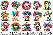 Whimsical Spring Cats Clipart Bundle, an Illustration by Canvas Craft (Thumbnail 3 of 7)