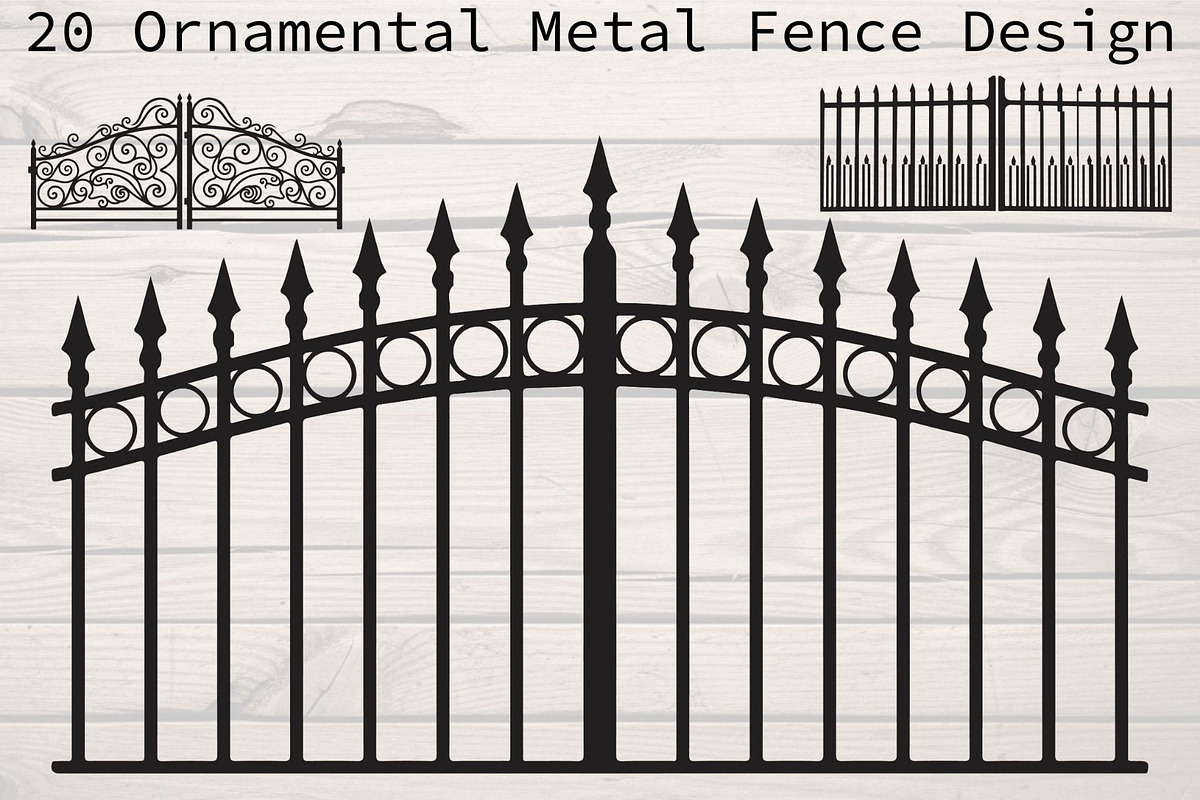 Ornamental Metal Fence Design Vector, an Object Graphic by Designer_Momina (Photo 1 of 13)