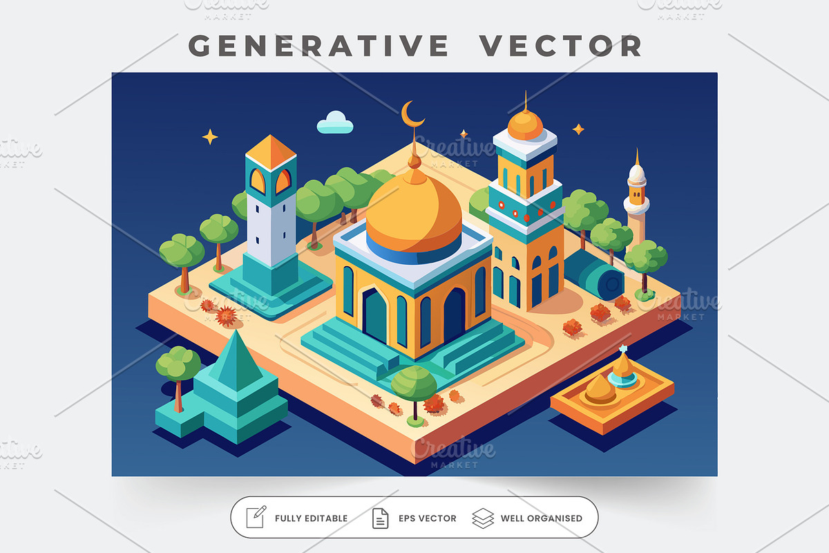 A colorful isometric design showcasi, a Graphic by SouravDesign