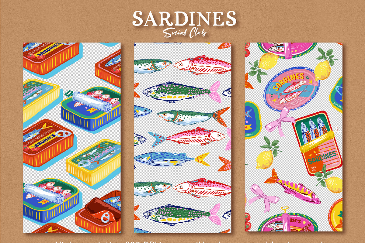 Sardine Social Club, a Pattern Graphic by MSNTY STUDIOX (Photo 7 of 30)