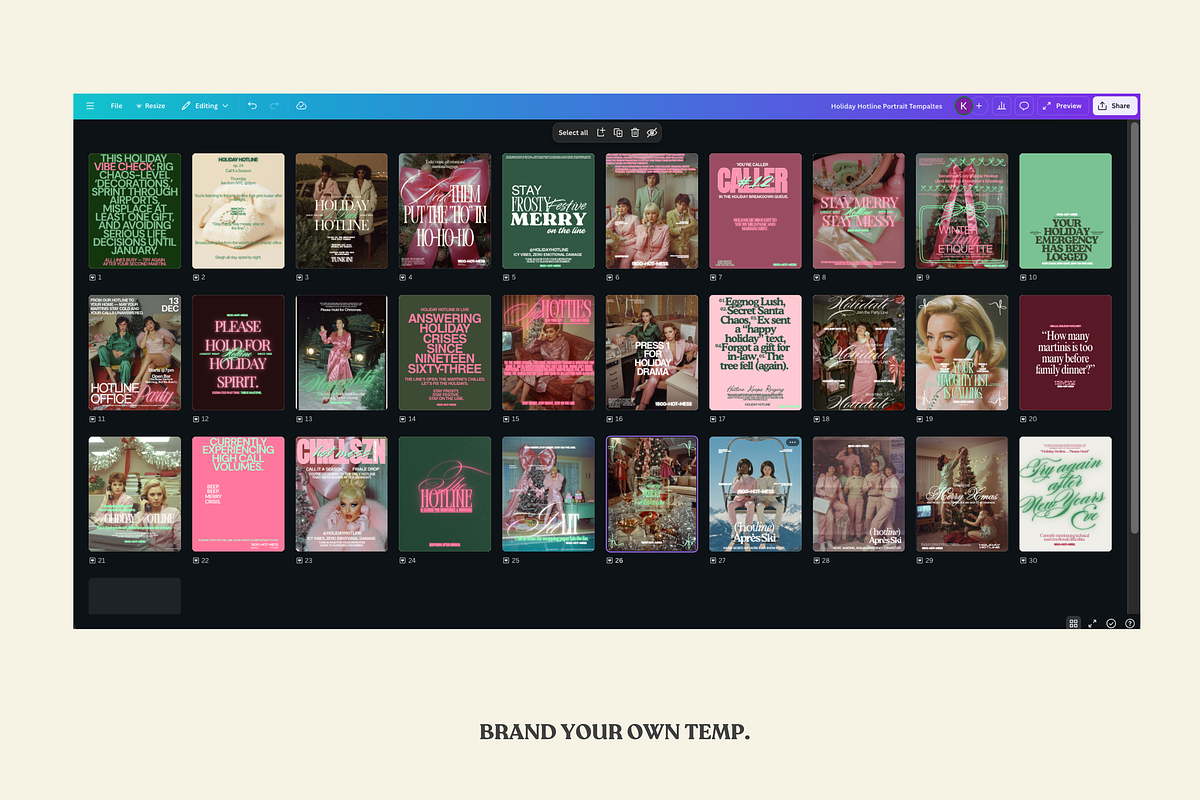 HOLIDAY HOTLINE Canva Template, a Social Media Template by BYOTstudios (Photo 4 of 12)