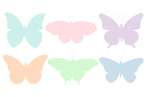 Butterflies Silhouettes Colorful SVG