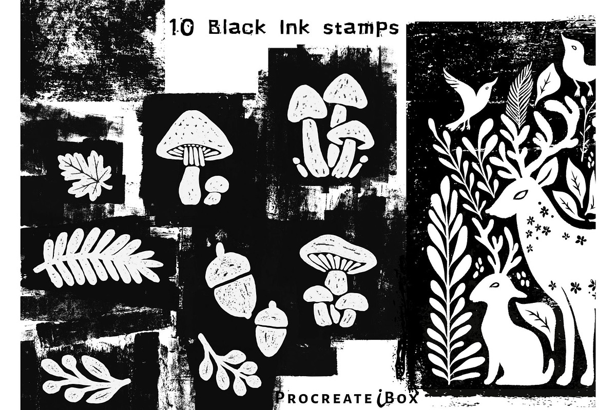 Procreate linocut brushes, a Brush Add-On by ProcreateiBox (Photo 10 of 11)