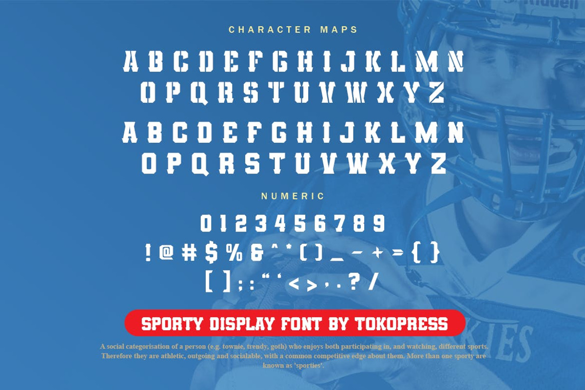 Sporty Varsity - Stencil Font, a Serif Font by TokoPress (Photo 10 of 10)