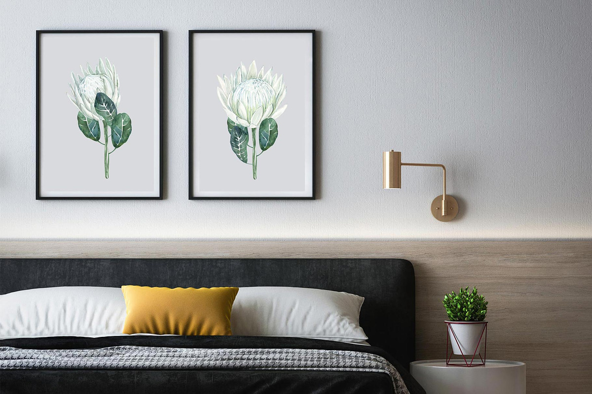 White Proteas and Eucalyptus Boho, a Texture Illustration by Catch the Dream Art (Photo 8 of 9)