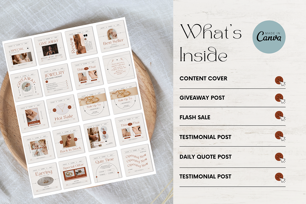 120 Jewelry Instagram Canva Template, a Social Media Template by Branding Victory STD (Photo 2 of 10)