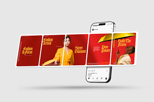 Editorial Fashion Carousel Template, a Social Media Template by Posterfello