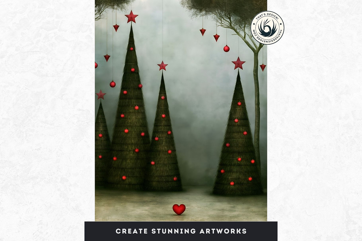 Surreal Moody Christmas Backdrops, a Background Graphic by ThatsDesignArt (Photo 6 of 15)