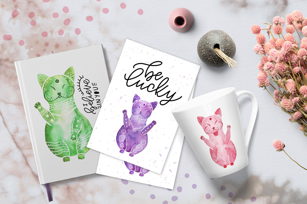 The Lucky Cat collection, an Illustration by Gray Cat Graphics (Photo 2 of 12)