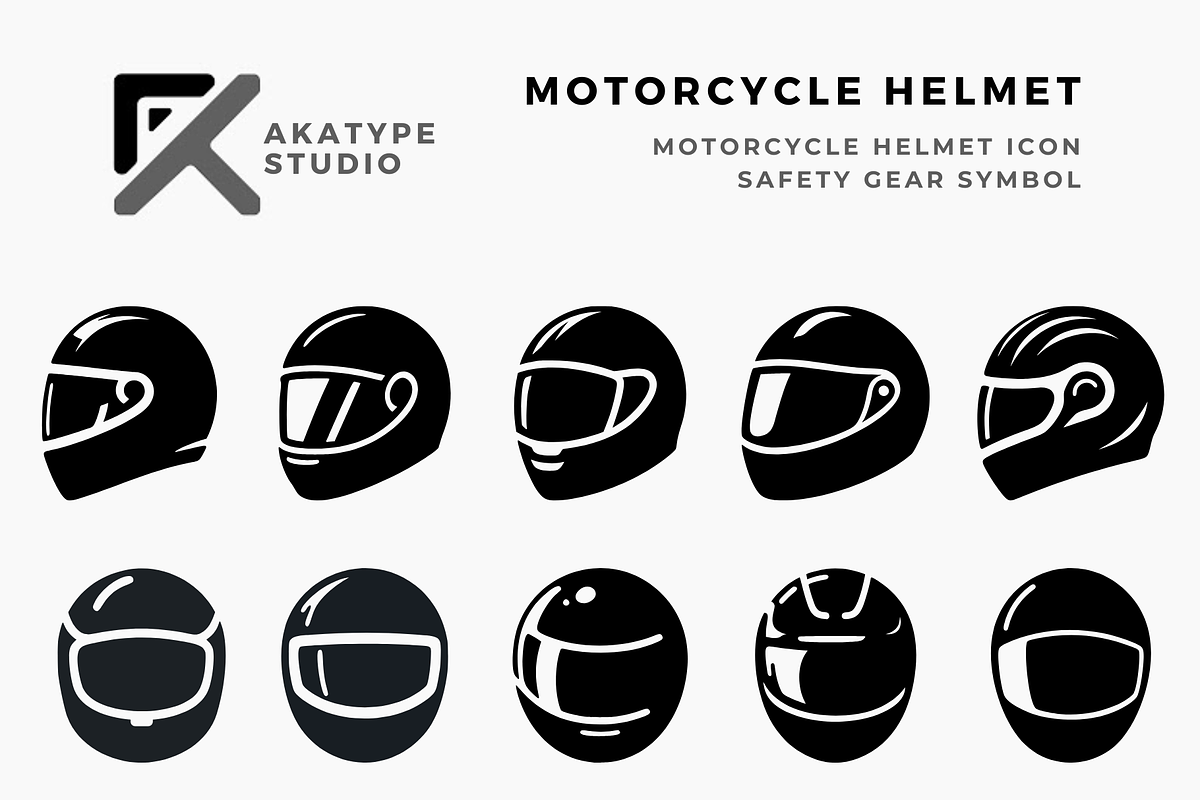 Motorcycle Helmet Icon Vector, an Icon by Akatype Studio (Photo 1 of 3)