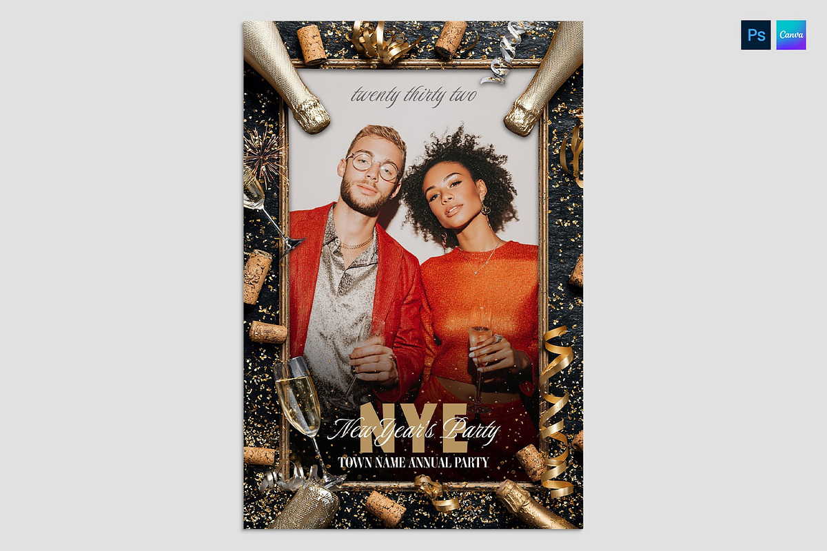 NYE Party Flyer Template, a Flyer Template by BrandPacks (Photo 1 of 3)