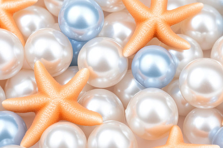 Close-up of coral and pearls macro p, a Photo by Dvoevnore photos