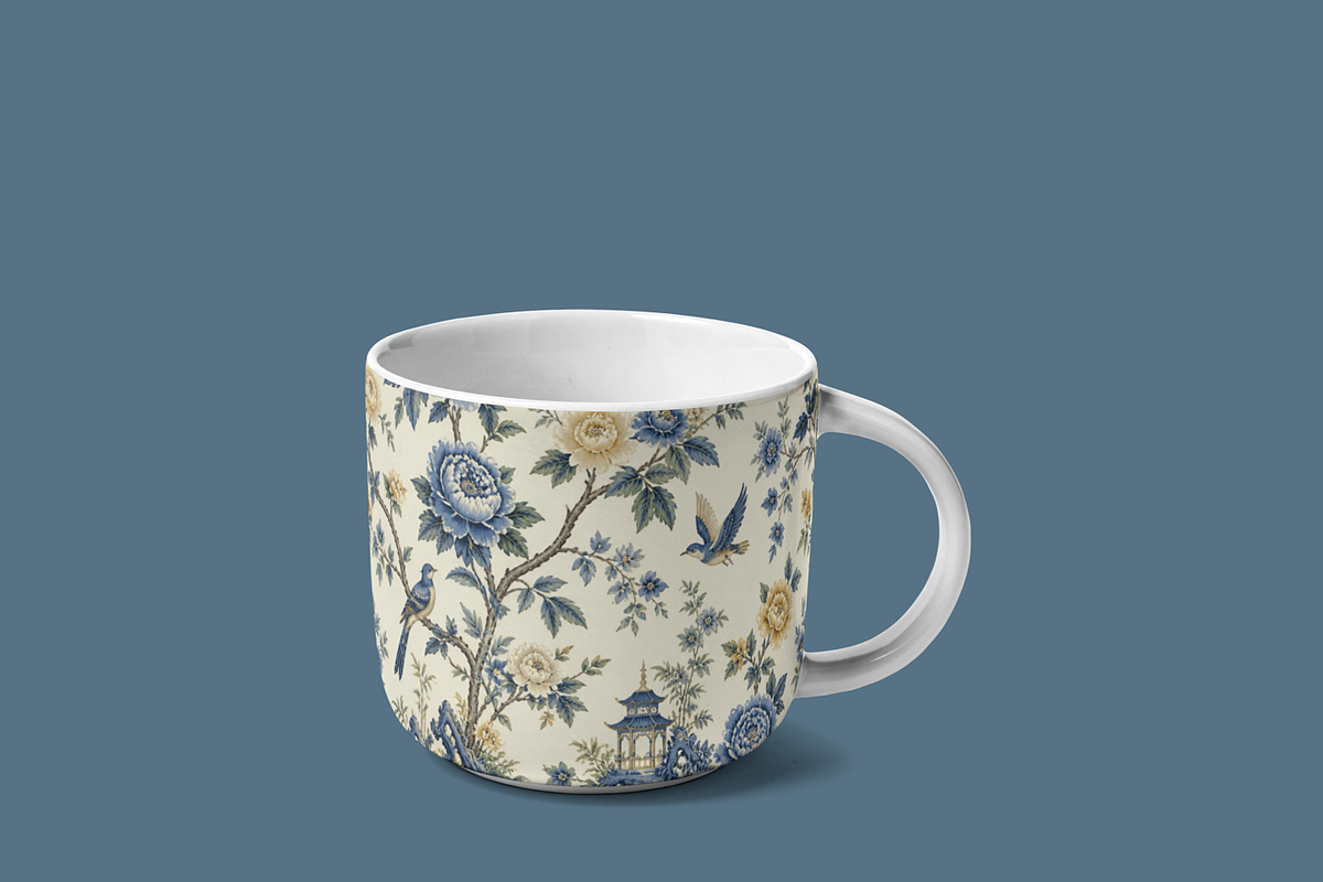 Blue Chinoiserie Seamless Pattern, a Pattern Graphic by elif (Photo 3 of 13)
